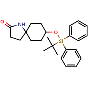 Chemical structure of 8-[(tert-butyldiphenylsilyl)oxy]-1-azaspiro[4.5]decan-2-one , AChemBlock AD271771