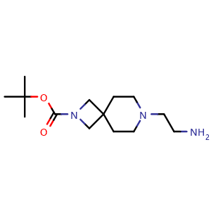 Chemical structure of tert-butyl 7-(2-aminoethyl)-2,7-diazaspiro[3.5]nonane-2-carboxylate , AChemBlock AD271779