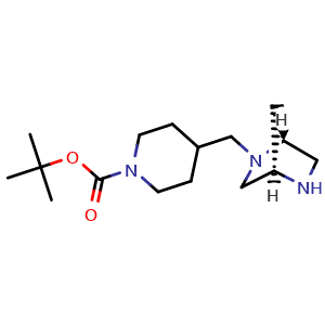 Chemical structure of tert-butyl 4-{[(1R,4R)-2,5-diazabicyclo[2.2.1]heptan-2-yl]methyl}piperidine-1-carboxylate , AChemBlock AD271781