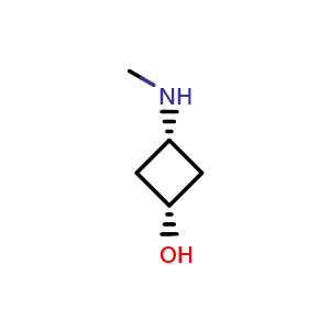 Chemical structure of rel-(1s,3s)-3-(methylamino)cyclobutan-1-ol , AChemBlock AD271806
