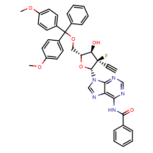 N-(9-((2R,3R,4R,5R)-5-((bis(4-methoxyphenyl)(phenyl)methoxy)methyl)-3-ethynyl-3-fluoro-4-hydroxytetrahydrofuran-2-yl)-9H-purin-6-yl)benzamide