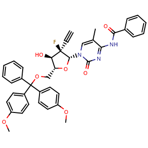 N-(1-((2R,3R,4R,5R)-5-((bis(4-methoxyphenyl)(phenyl)methoxy)methyl)-3-ethynyl-3-fluoro-4-hydroxytetrahydrofuran-2-yl)-5-methyl-2-oxo-1,2-dihydropyrimidin-4-yl)benzamide