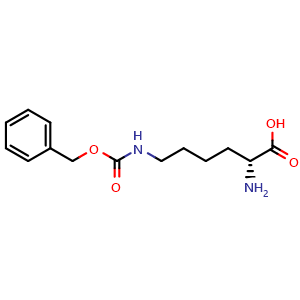 Chemical structure of (2R)-2-amino-6-{[(benzyloxy)carbonyl]amino}hexanoic acid , AChemBlock AD271839