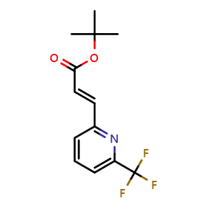 Chemical structure of tert-butyl (E)-3-(6-(trifluoromethyl)pyridin-2-yl)acrylate , AChemBlock AD271866