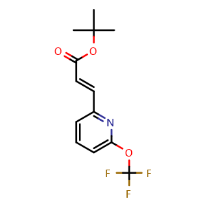 Chemical structure of tert-butyl (E)-3-(6-(trifluoromethoxy)pyridin-2-yl)acrylate , AChemBlock AD271868