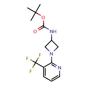 Chemical structure of tert-butyl (1-(3-(trifluoromethyl)pyridin-2-yl)azetidin-3-yl)carbamate , AChemBlock AD271871