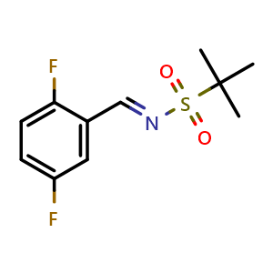 Chemical structure of N-[(1E)-(2,5-difluorophenyl)methylidene]-2-methylpropane-2-sulfonamide , AChemBlock AD271875
