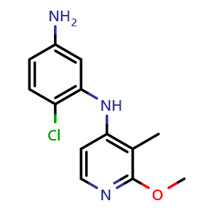 Chemical structure of 6-chloro-N1-(2-methoxy-3-methylpyridin-4-yl)benzene-1,3-diamine , AChemBlock AD271880