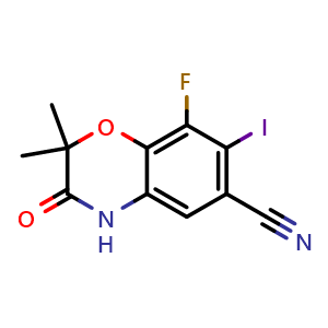 8-fluoro-7-iodo-2,2-dimethyl-3-oxo-3,4-dihydro-2H-benzo[b][1,4]oxazine-6-carbonitrile