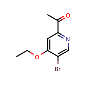 Chemical structure of 1-(5-bromo-4-ethoxypyridin-2-yl)ethan-1-one , AChemBlock AD271904