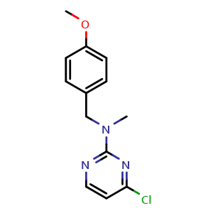Chemical structure of 4-chloro-N-(4-methoxybenzyl)-N-methylpyrimidin-2-amine , AChemBlock AD271906