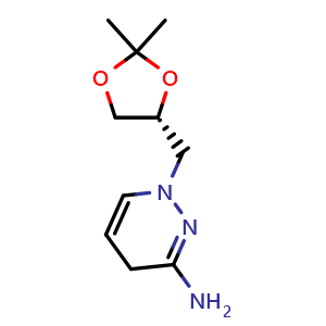 Chemical structure of 1-{[(4R)-2,2-dimethyl-1,3-dioxolan-4-yl]methyl}-1,4-dihydropyridazin-3-amine , AChemBlock AD271918