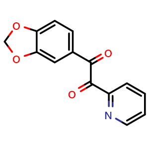 Chemical structure of 1-(2H-1,3-benzodioxol-5-yl)-2-(pyridin-2-yl)ethane-1,2-dione , AChemBlock AD271919
