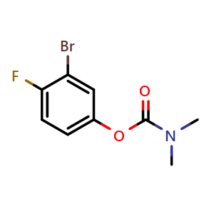 Chemical structure of 3-bromo-4-fluorophenyl dimethylcarbamate , AChemBlock AD271922