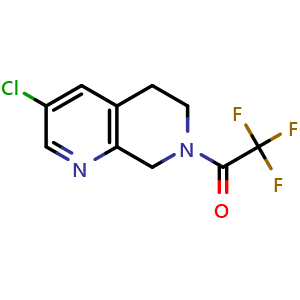 Chemical structure of 1-(3-chloro-5,6,7,8-tetrahydro-1,7-naphthyridin-7-yl)-2,2,2-trifluoroethan-1-one , AChemBlock AD271941