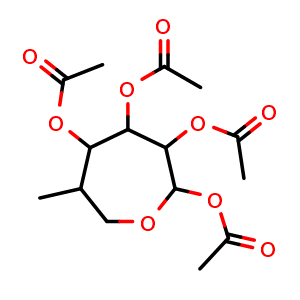 Chemical structure of 3,4,5-tris(acetyloxy)-6-methyloxepan-2-yl acetate , AChemBlock AD271945
