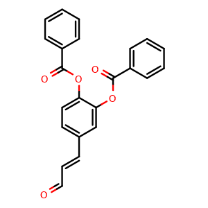 Chemical structure of 2-(benzoyloxy)-4-[(1E)-3-oxoprop-1-en-1-yl]phenyl benzoate , AChemBlock AD271947