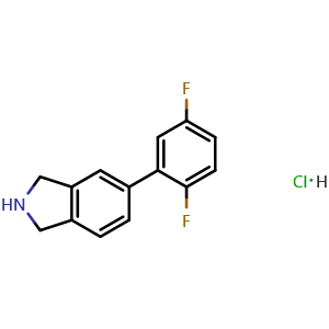 Chemical structure of 5-(2,5-difluorophenyl)-2,3-dihydro-1H-isoindole hydrochloride , AChemBlock AD271962