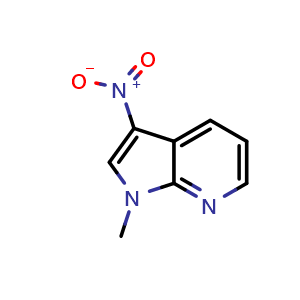Chemical structure of 1-Methyl-3-nitro-1H-pyrrolo[2,3-b]pyridine , AChemBlock AD271982