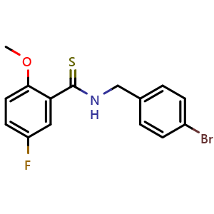 N-[(4-bromophenyl)methyl]-5-fluoro-2-methoxybenzene-1-carbothioamide