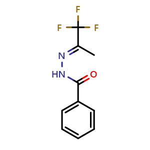 Chemical structure of (E)-N'-(1,1,1-trifluoropropan-2-ylidene)benzohydrazide , AChemBlock AD272001