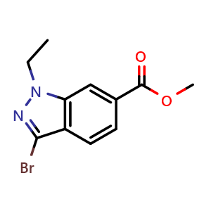 Chemical structure of Methyl 3-bromo-1-ethyl-1H-indazole-6-carboxylate , AChemBlock AD272011