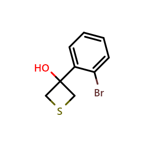 Chemical structure of 3-(2-bromophenyl)thietan-3-ol , AChemBlock AD272019