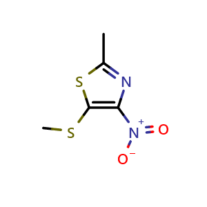 Chemical structure of 2-methyl-5-(methylthio)-4-nitrothiazole , AChemBlock AD272045