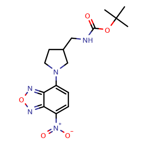 Chemical structure of tert-Butyl ((1-(7-nitrobenzo[c][1,2,5]oxadiazol-4-yl)pyrrolidin-3-yl)methyl)carbamate , AChemBlock AD272050