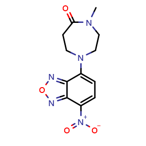 Chemical structure of 4-Methyl-1-(7-nitrobenzo[c][1,2,5]oxadiazol-4-yl)-1,4-diazepan-5-one , AChemBlock AD272051