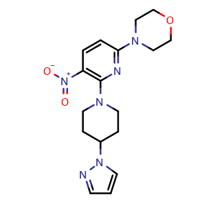 4-(6-(4-(1H-pyrazol-1-yl)piperidin-1-yl)-5-nitropyridin-2-yl)morpholine