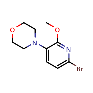 Chemical structure of 4-(6-bromo-2-methoxypyridin-3-yl)morpholine , AChemBlock AD272058