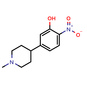 Chemical structure of 5-(1-methylpiperidin-4-yl)-2-nitrophenol , AChemBlock AD272062