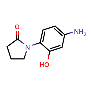 Chemical structure of 1-(4-amino-2-hydroxyphenyl)pyrrolidin-2-one , AChemBlock AD272064