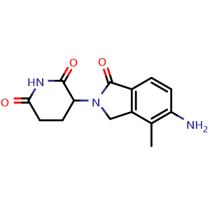 Chemical structure of 3-(5-Amino-4-methyl-1-oxo-2,3-dihydro-1H-isoindol-2-yl)piperidine-2,6-dione , AChemBlock AD272072