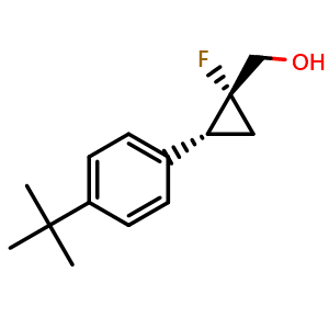 Chemical structure of [(1R,2R)-2-(4-tert-butylphenyl)-1-fluorocyclopropyl]methanol , AChemBlock AD272076