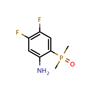 Chemical structure of (2-amino-4,5-difluorophenyl)dimethylphosphine oxide , AChemBlock AD272090