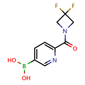 Chemical structure of (6-(3,3-difluoroazetidine-1-carbonyl)pyridin-3-yl)boronic acid , AChemBlock AD272108