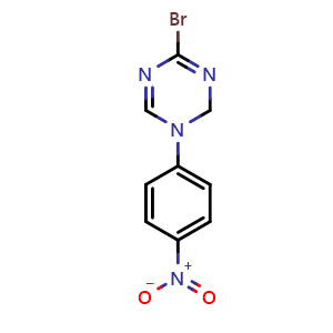 Chemical structure of 4-bromo-1-(4-nitrophenyl)-1,2-dihydro-1,3,5-triazine , AChemBlock AD272121