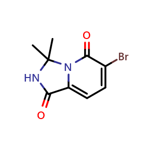 Chemical structure of 6-bromo-3,3-dimethyl-2,3-dihydroimidazo[1,5-a]pyridine-1,5-dione , AChemBlock AD272132