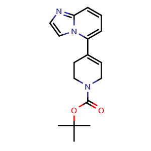 Chemical structure of tert-butyl 4-(imidazo[1,2-a]pyridin-5-yl)-1,2,3,6-tetrahydropyridine-1-carboxylate , AChemBlock AD272139