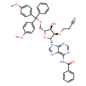 N-(9-[(2R,3R,4R,5R)-5-[(bis(4-methoxyphenyl)(phenyl)methoxy)methyl]-3-(2-cyanoethoxy)-4-hydroxyoxolan-2-yl]-9H-purin-6-yl)benzamide