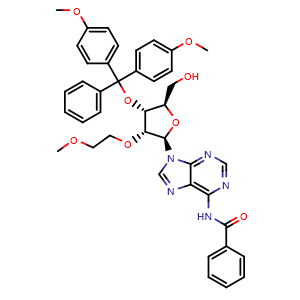 N-(9-[(2R,3R,4R,5R)-4-(bis(4-methoxyphenyl)(phenyl)methoxy)-5-(hydroxymethyl)-3-(2-methoxyethoxy)oxolan-2-yl]-9H-purin-6-yl)benzamide