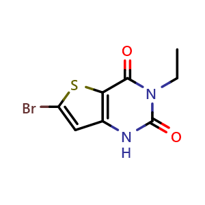 Chemical structure of 6-bromo-3-ethylthieno[3,2-d]pyrimidine-2,4(1H,3H)-dione , AChemBlock AD272182
