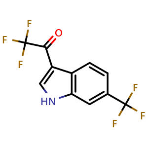 Chemical structure of 2,2,2-trifluoro-1-(6-(trifluoromethyl)-1H-indol-3-yl)ethan-1-one , AChemBlock AD272194