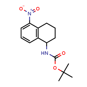 Chemical structure of tert-butyl (5-nitro-1,2,3,4-tetrahydronaphthalen-1-yl)carbamate , AChemBlock AD272224
