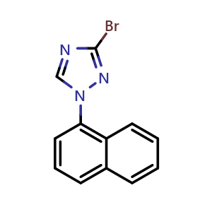 Chemical structure of 3-bromo-1-(naphthalen-1-yl)-1H-1,2,4-triazole , AChemBlock AD272236