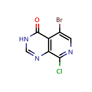 Chemical structure of 5-bromo-8-chloropyrido[3,4-d]pyrimidin-4(3H)-one , AChemBlock AD272243