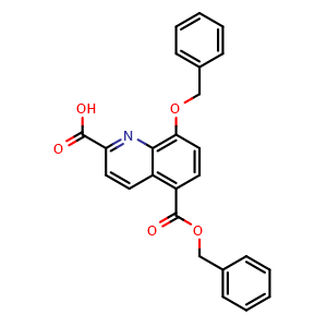 Chemical structure of 8-(benzyloxy)-5-((benzyloxy)carbonyl)quinoline-2-carboxylic acid , AChemBlock AD272249