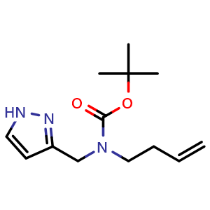 Chemical structure of tert-butyl ((1H-pyrazol-3-yl)methyl)(but-3-en-1-yl)carbamate , AChemBlock AD272255